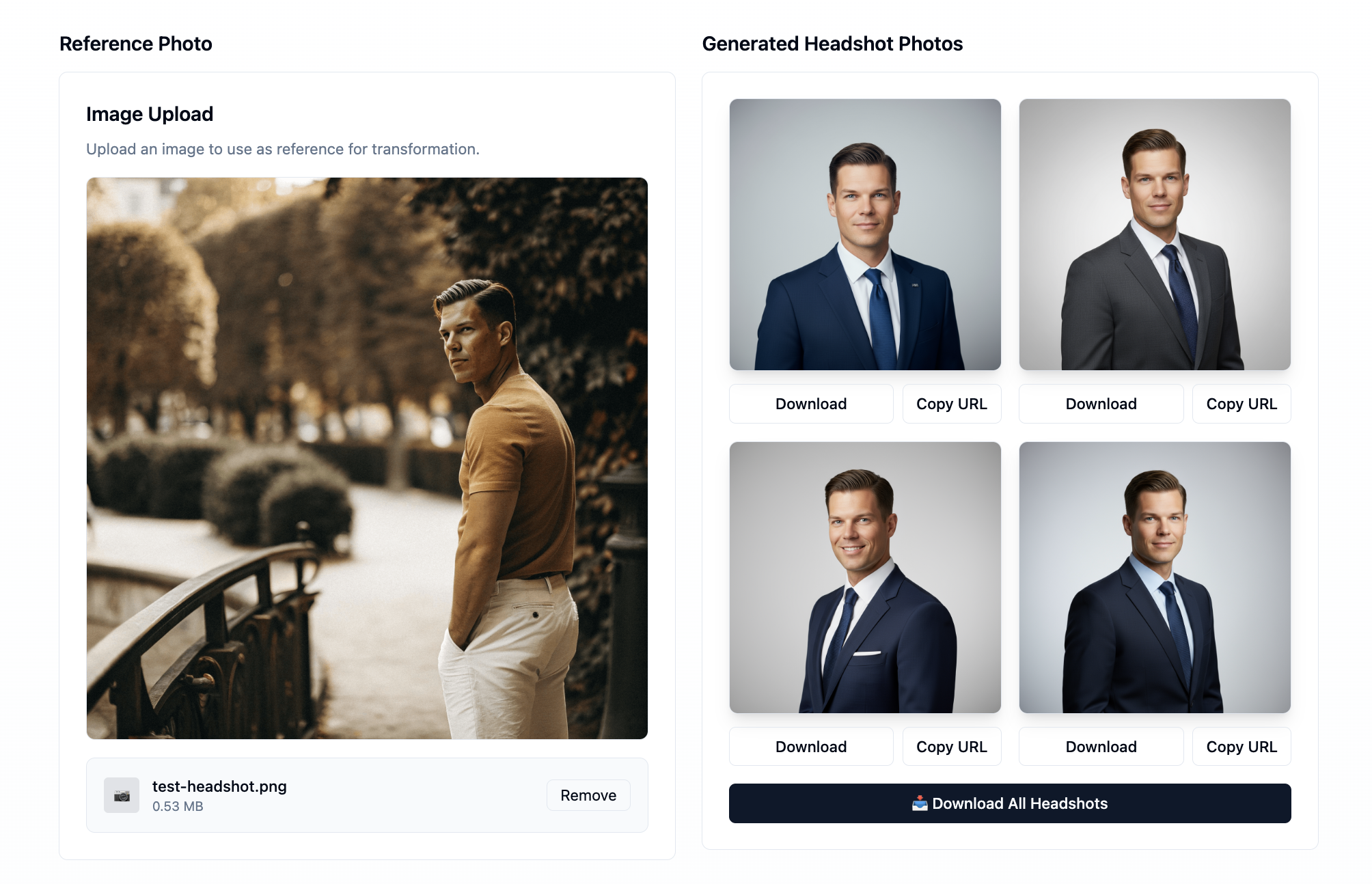 AI Headshot Generator Example